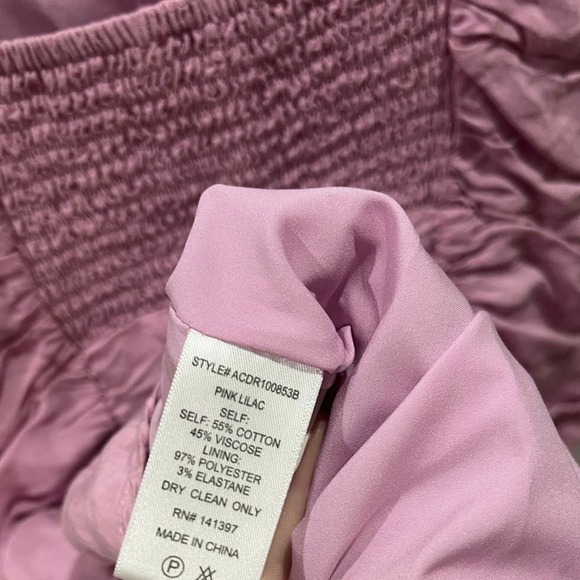 X REVOLVE Sleeveless Tie Shoulder Ruched Bustier Mini Dress Lilac Pink - M - Picture 8 of 10